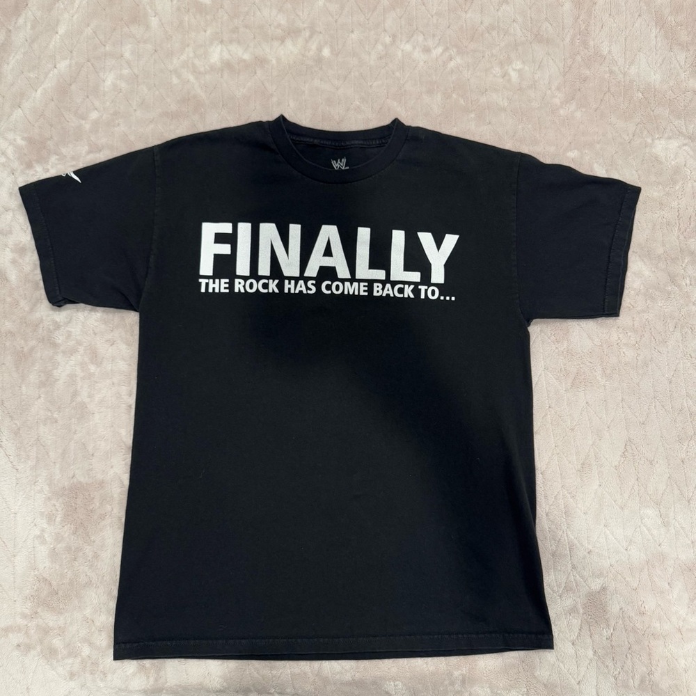 2013 WrestleMania The Rock Returns NY/NJ Black T-Shirt Men's Large